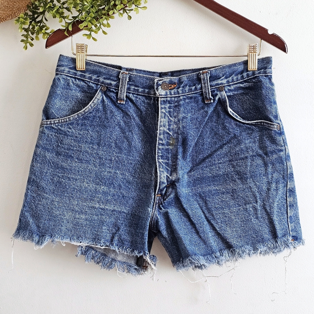 Vintage 90s Gap Denim Cut Off Shorts High Rise 30” Waist Size M Blue Jean - Picture 1 of 14